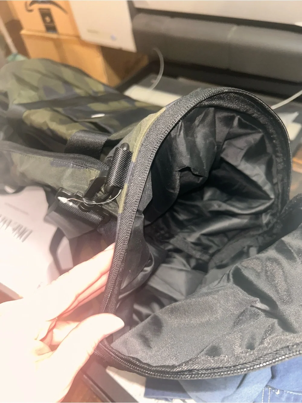 PINK Victoria's Secret Camo Duffle Bag in Green and Black - Picture 3 of 5